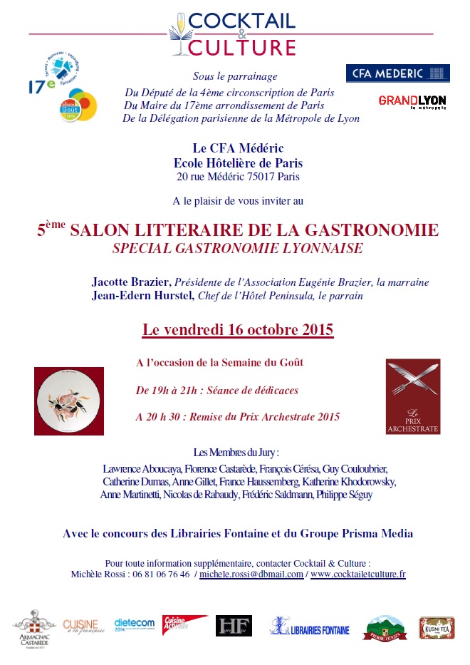 Invitation 5eme Salon Litteraire de la Gastronomie