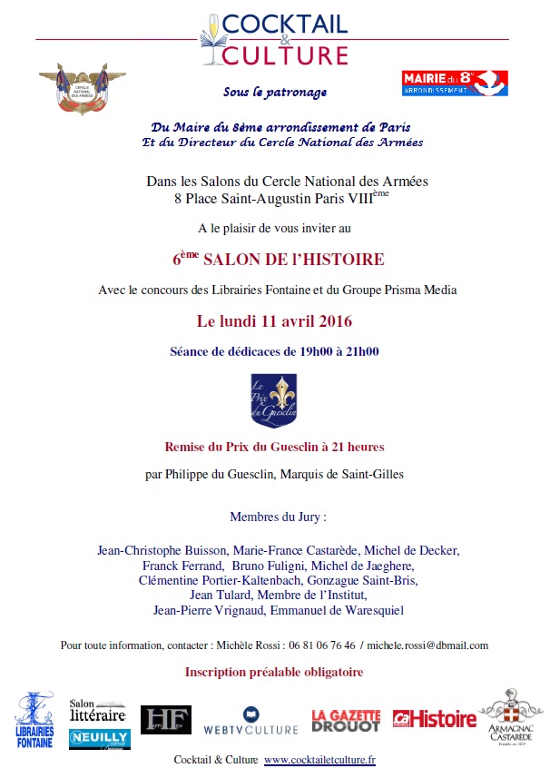 Invitation 6eme Salon de l'Histoire