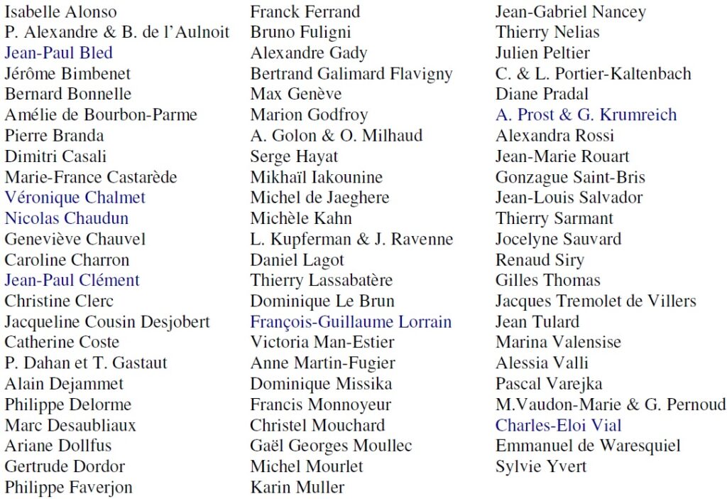 Liste des Auteurs Salon de l'Histoire 11 avril 2016