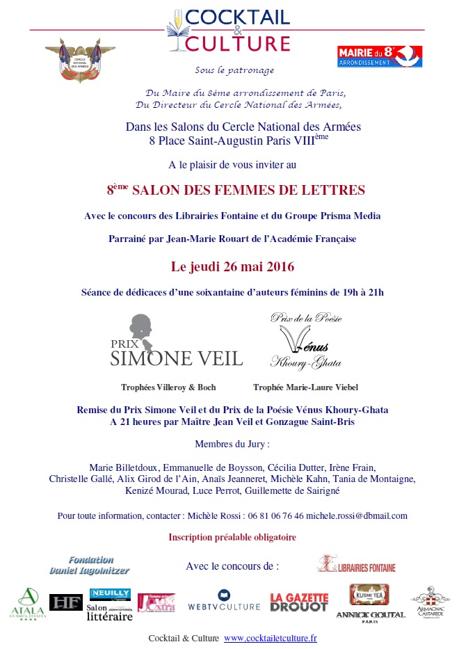 Invitation 8ème Salon des Femmes de Lettres