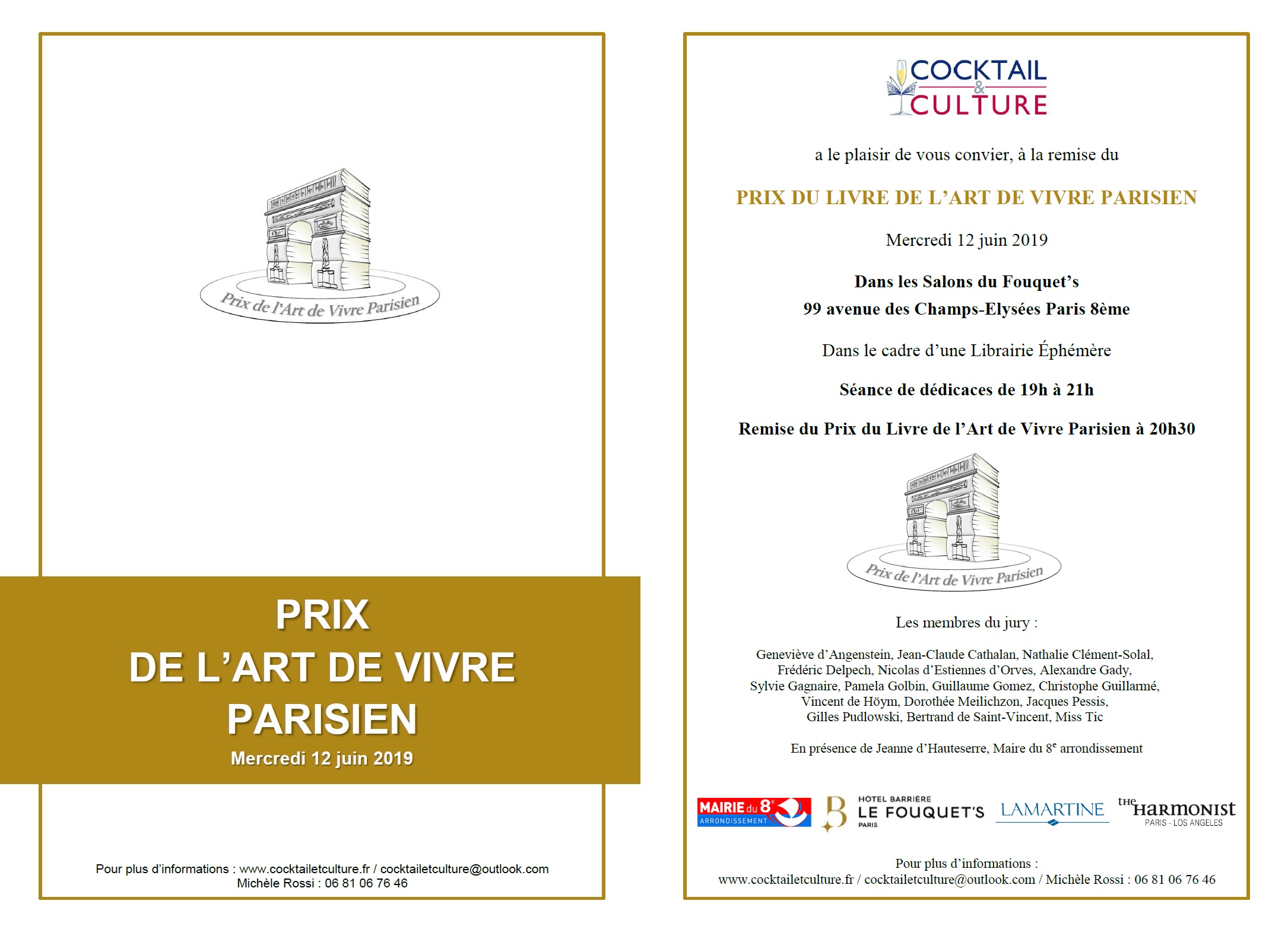Invitation Fouquet's Art de Vivre Parisien 12 juin 2019
