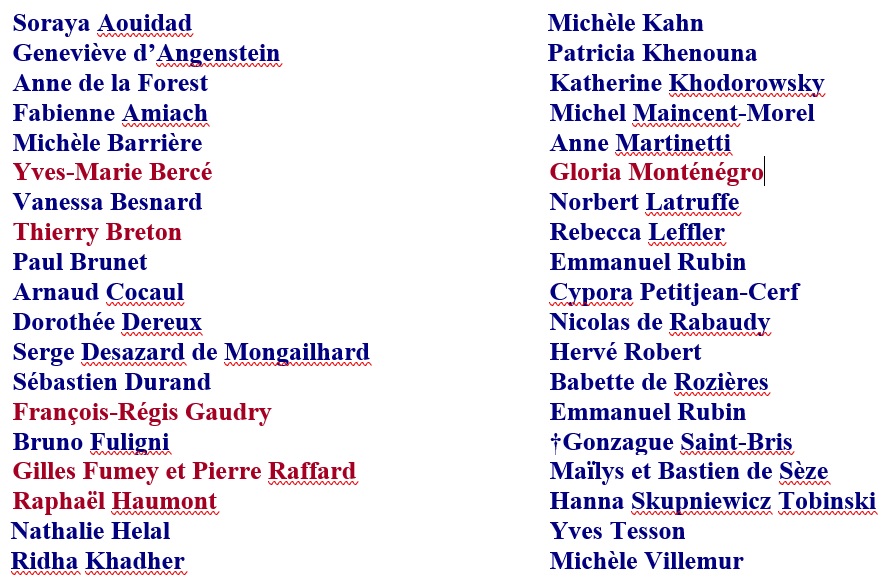 Liste des Auteurs Gastronomie 2018