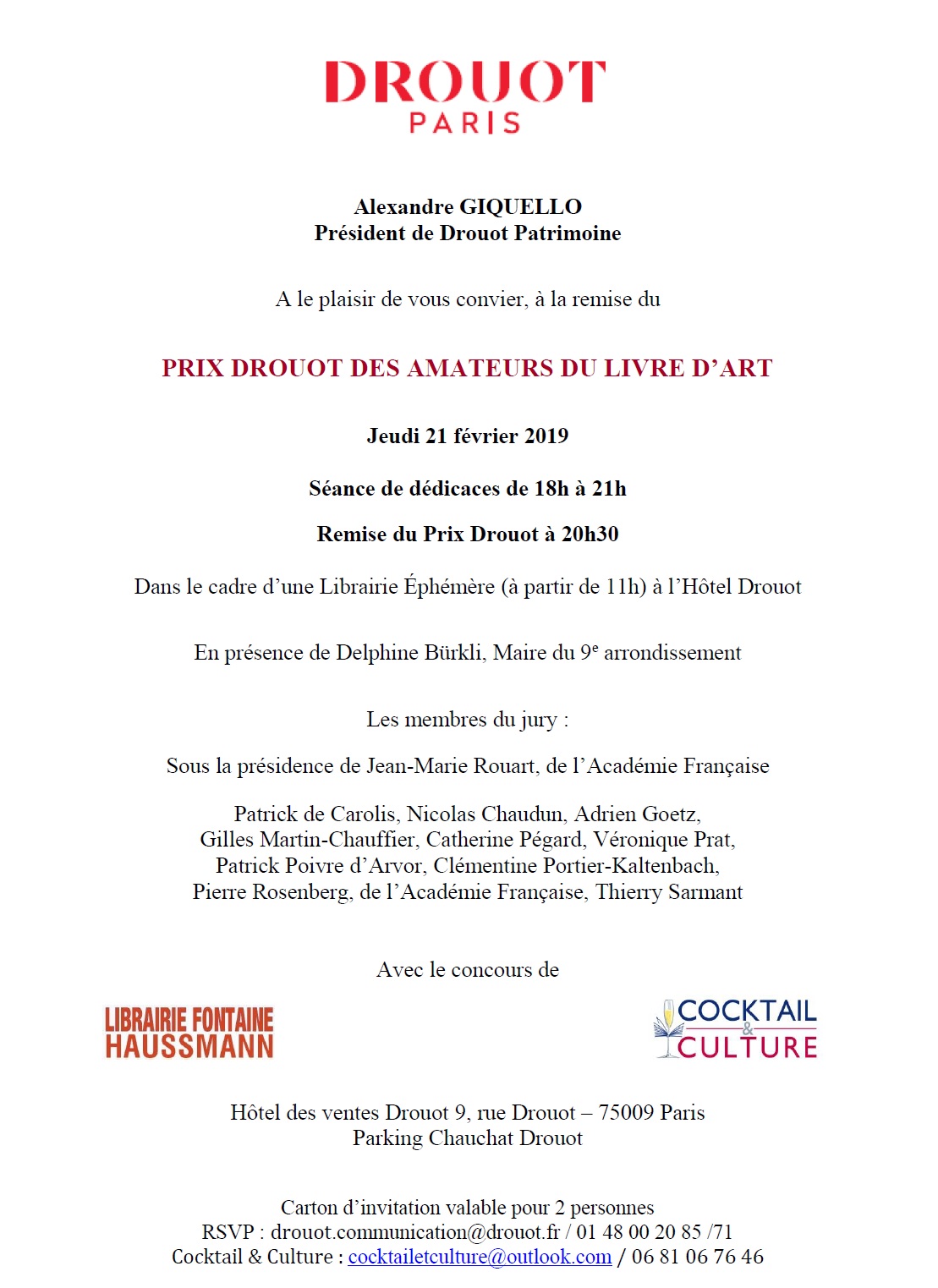 Invitation Prix Drouot 2019