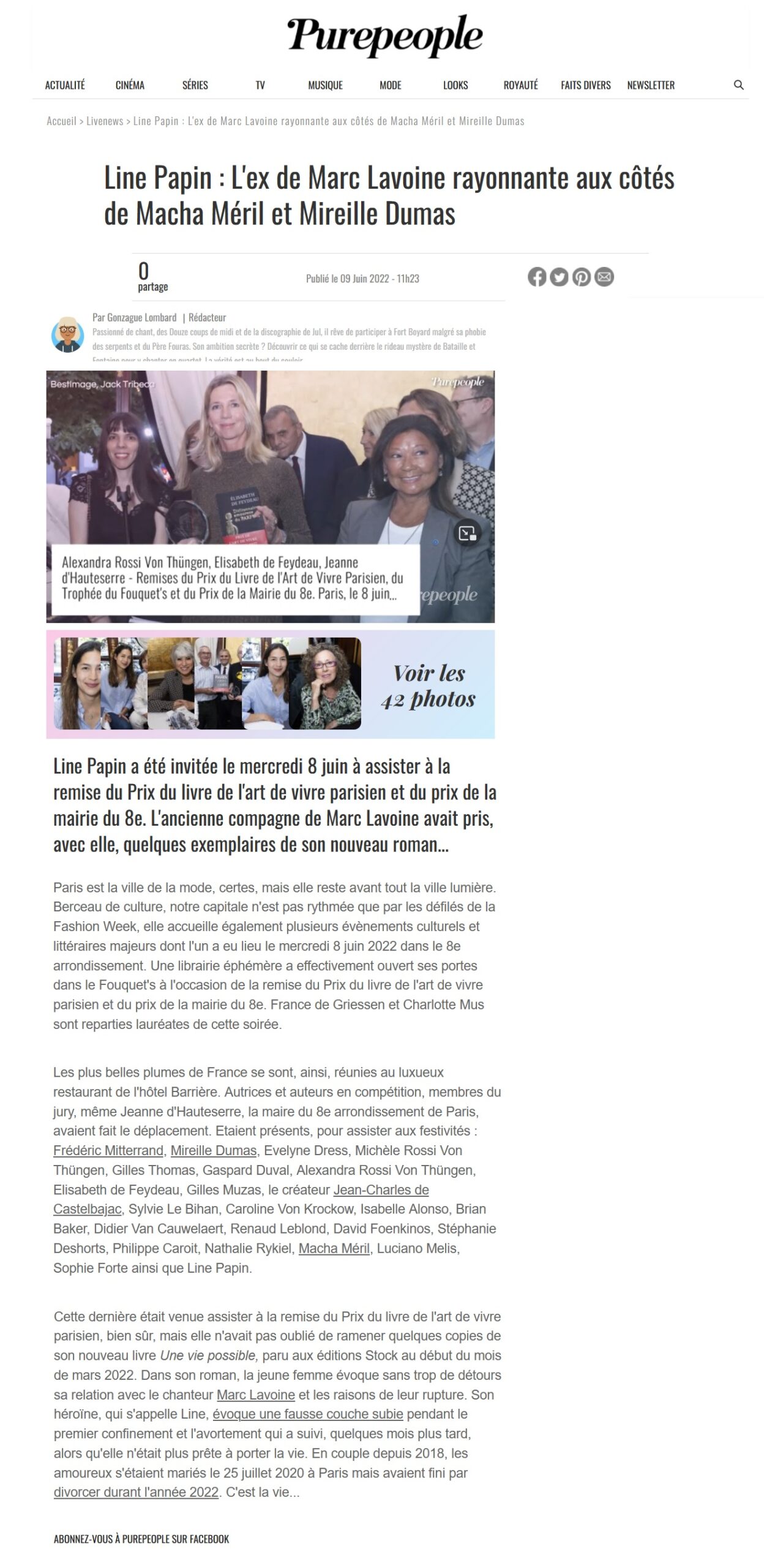 Prix du Livre de l’Art de Vivre Parisien 8 juin 2022