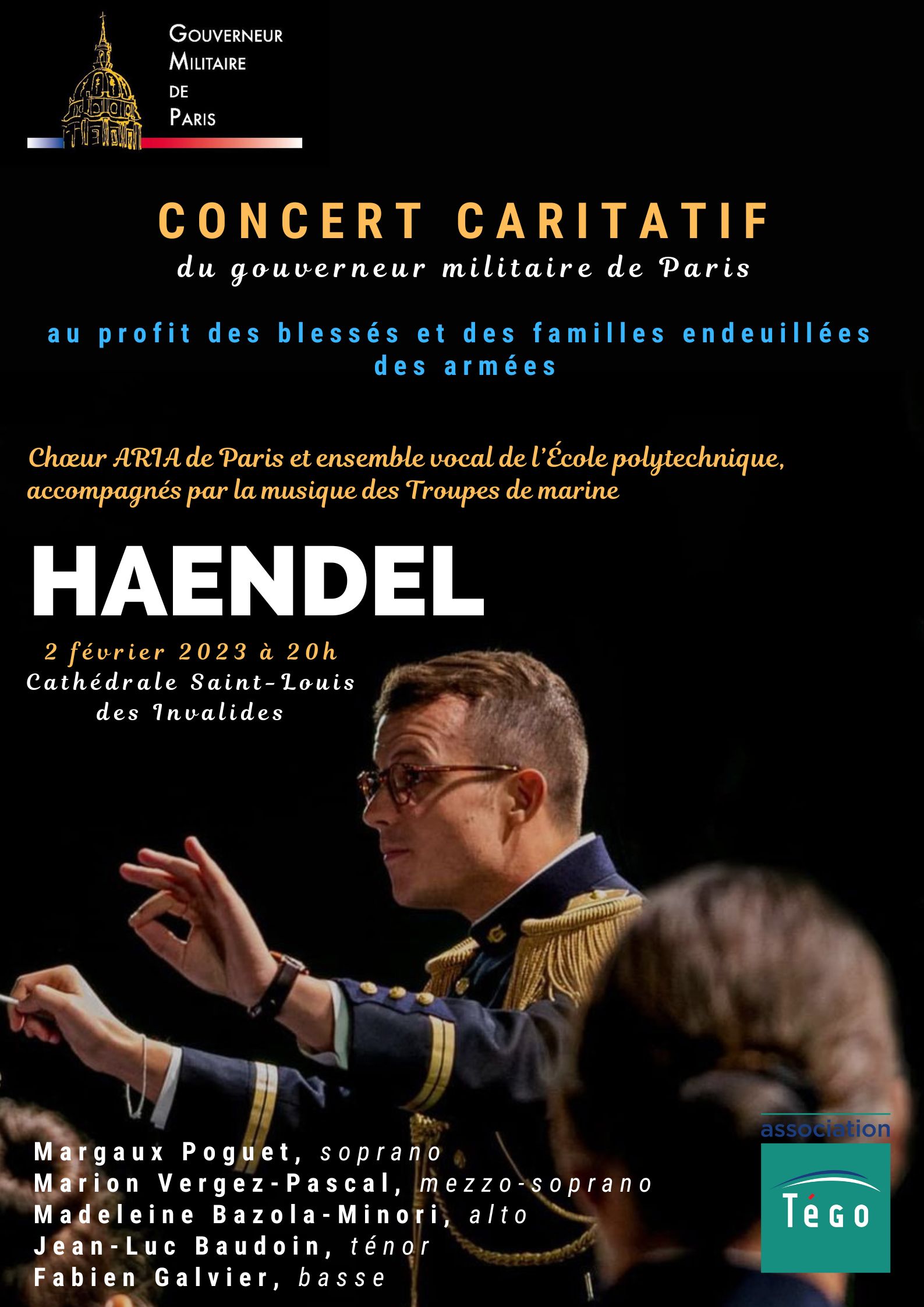 Concert caritatif du gouverneur militaire de Paris Jeudi 2 février 2023