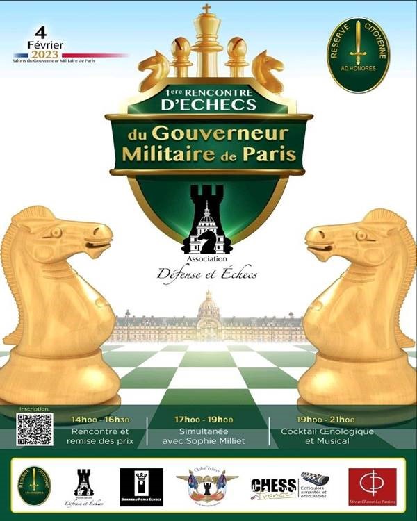 1e Rencontre d'Echecs du Gouverneur Militaire de Paris 4 février 2023