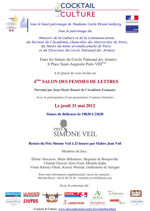 Invitation au 4ème Salon des Femmes de Lettres